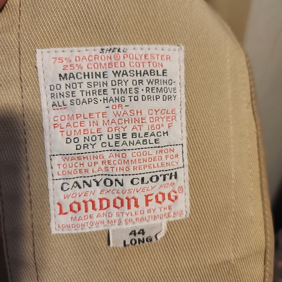 London Fog Maincoats Vintage coat Size 44Long - Picture 6 of 6